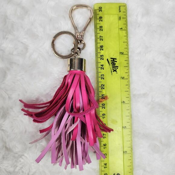 Tassel Decor Bag Keychain Charm Pink - Picture 4 of 4